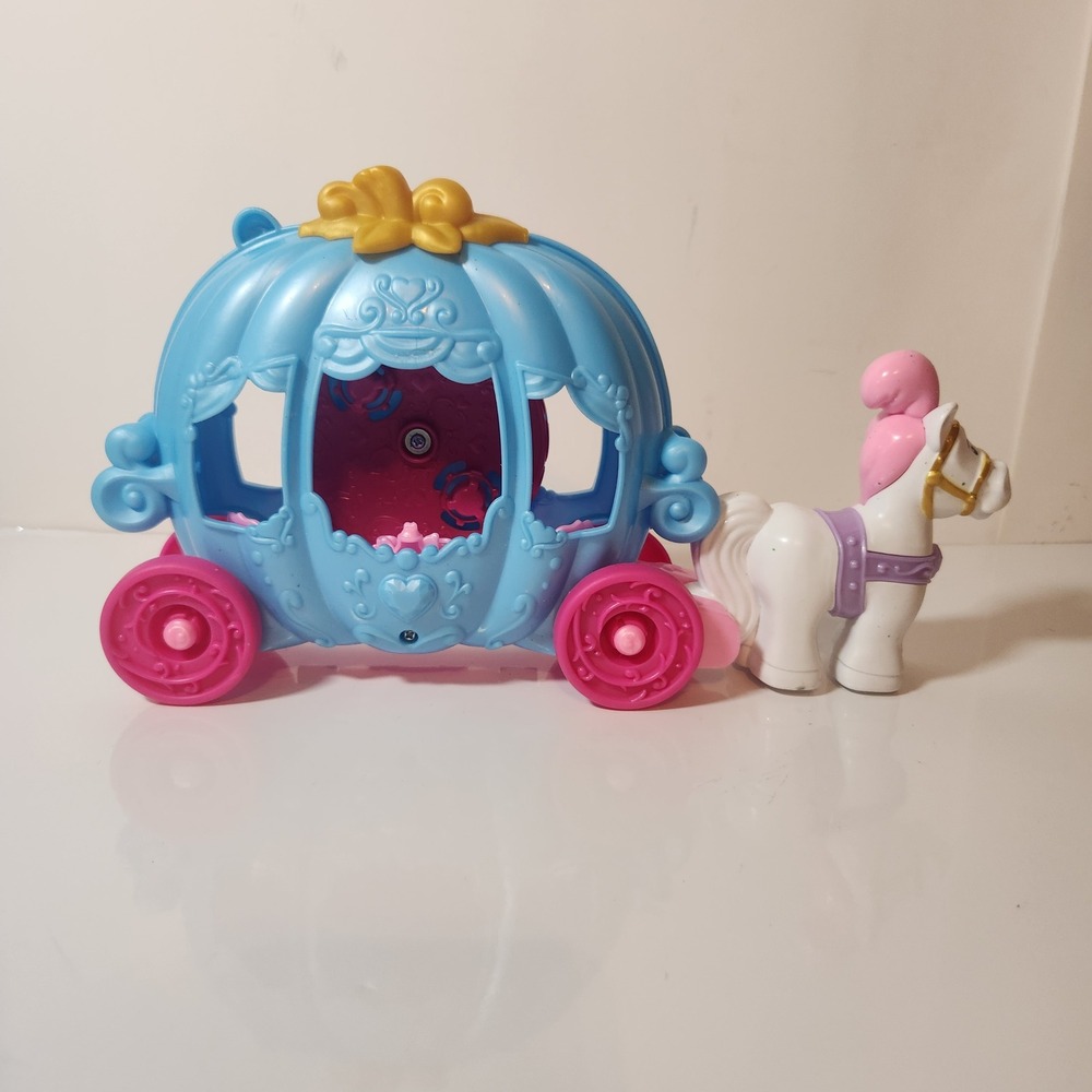 Fisher Price Little People Disney Princess Cinderella Carriage Blue Horse